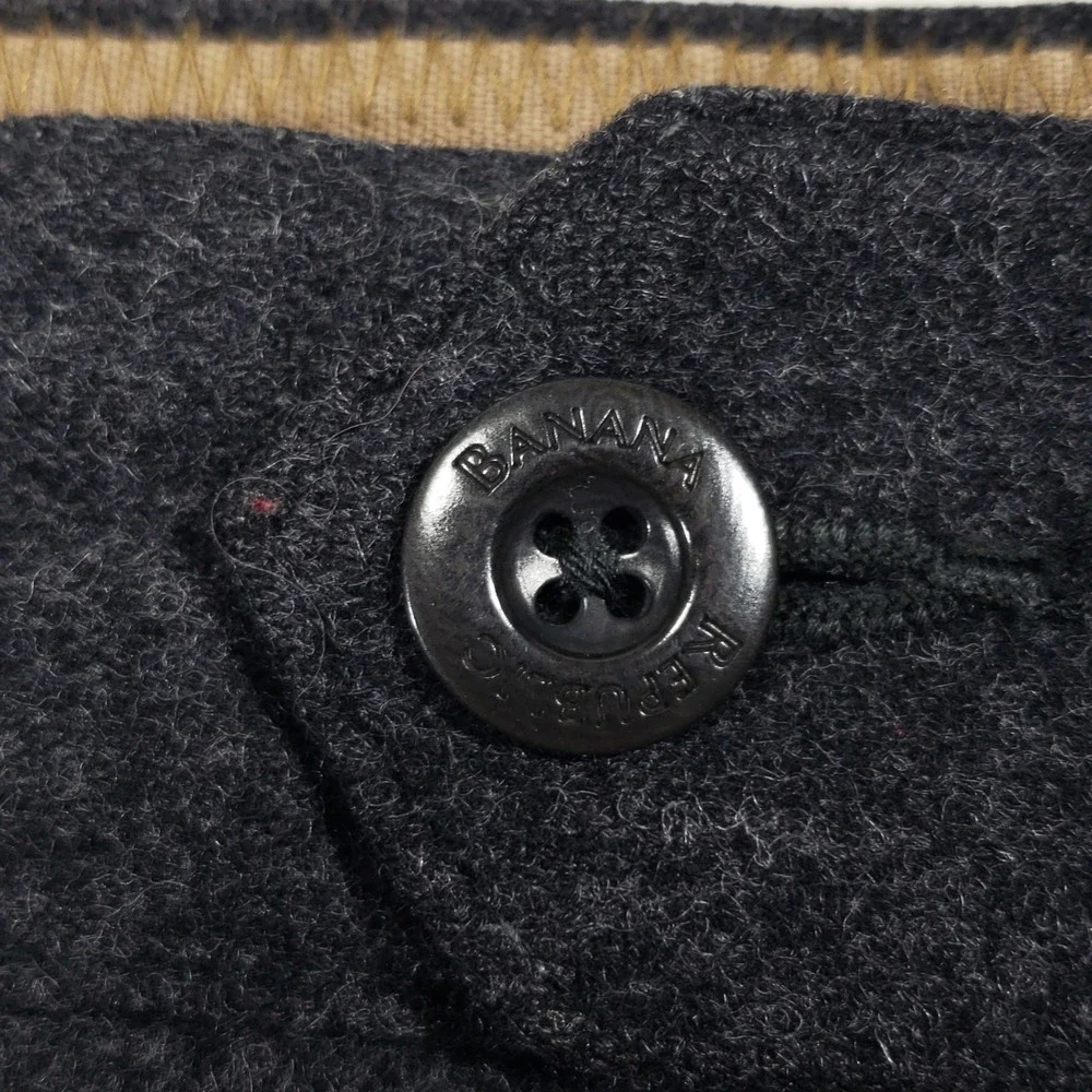 Banana Republic Dress Pants Mens 34/32 Gray Wool Blend Trousers Military Tab VTG